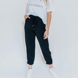 Kittenish Wednesday Drawstring Jogger Pant Black Small